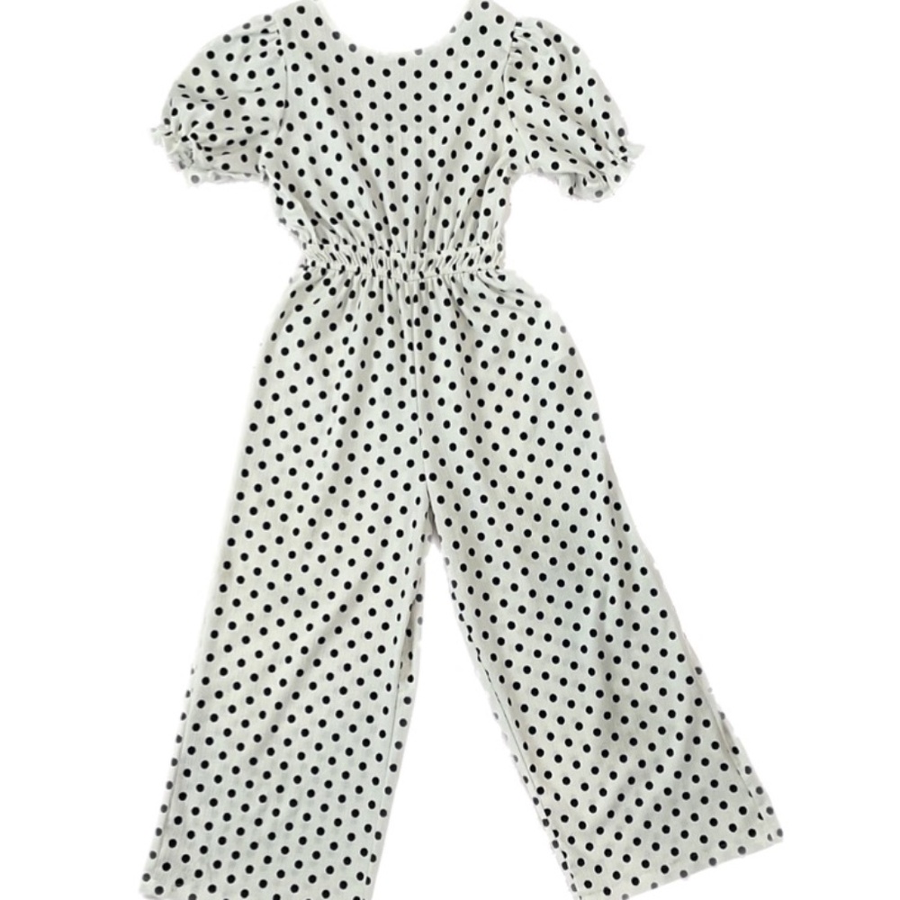 Zara Girls Polka Dot Jumpsuit Wide Leg with V back Detail Size 9 Years